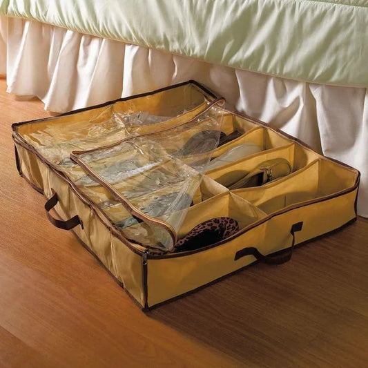 Nestora Under Bed Shoe Organizer – Dustproof Storage Bag for 12 Pairs