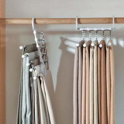 Nestora 5-in-1 Stainless Steel Space Saving Clothes Hanger | Wardrobe Organizer Rack