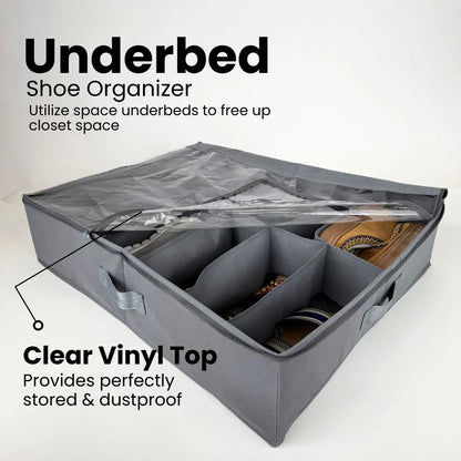 Nestora Under Bed Shoe Organizer – Dustproof Storage Bag for 12 Pairs
